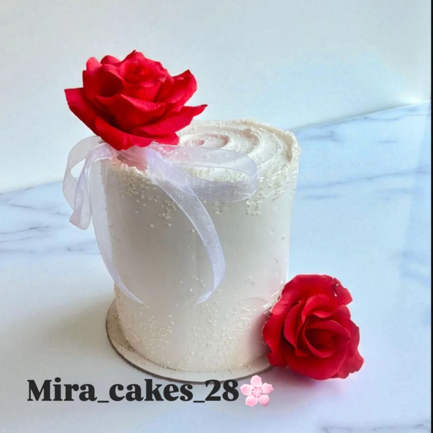 Classic White Wedding Cake - Front View